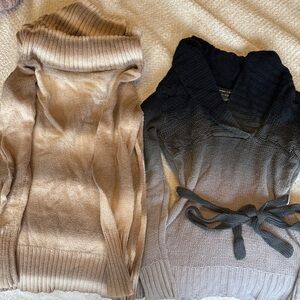 Stylish Women's Sweater Set - Tan and Black